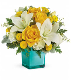 The Golden Laughter Bouquet. An arrangement by Flower Trends Florists.
