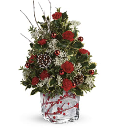 Festive Berries Holiday. An arrangement by A Touch of Class Flowers and Drapery.