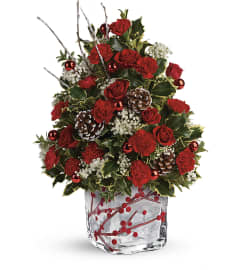 Festive Berries Holiday. An arrangement by A Touch of Class Flowers and Drapery.