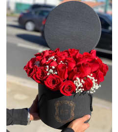 Red Rose Box Bouquet. An arrangement by Flower World and Gifts.