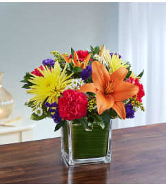 Colorful Cube Arrangement. An arrangement by Brickell Ave Florist.