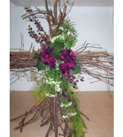 Inspirational Cross. An arrangement by Doyle's Flower Shop.