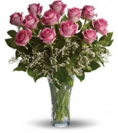 Perfectly Pink Dozen Roses. An arrangement by The Flower Patch Florist. Perfectly Pink Dozen Roses. An arrangement by The Flower Patch Florist.