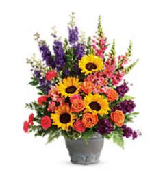 TRF279-1 Hues Of Hope Bouquet. An arrangement by Tom Rodgers Flowers.