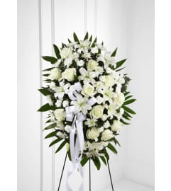 An Exquisite Tribute Standing Spray. An arrangement by Flowers of Jacksonville.