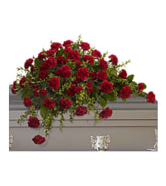 The Adoration Casket Spray. An arrangement by Flowers of Jacksonville.
