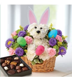 Easter bunny loves you. An arrangement by Burlington Flowers.