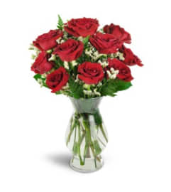 Dozen Red Roses Arranged Delivered in 1 Hour. An arrangement by Belmar Flower Shop Inc..
