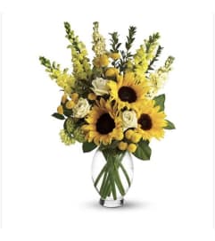 A Pop of Springtime. An arrangement by Seasons Change Designs.