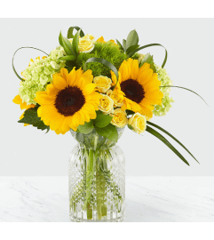 Sunlit Days Sunflower. An arrangement by Love Story Florist.