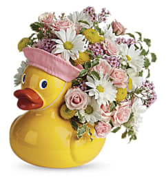 It's A Girl Duck. An arrangement by K1 Floral Studio.