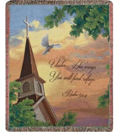 Tapestry Throw - Under His Wings. An arrangement by Tom Rodgers Flowers.