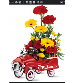Fire Engines Bouquet. An arrangement by Avenue Flowers and Gifts. Fire Engines Bouquet. An arrangement by Avenue Flowers and Gifts.