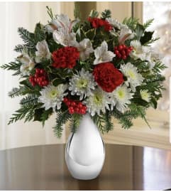 Silver and Snowflakes. An arrangement by Avenue Flowers and Gifts. Silver and Snowflakes. An arrangement by Avenue Flowers and Gifts.