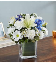 BLUE TEARS. An arrangement by J.D. Ballantine's Flowers and Gifts.