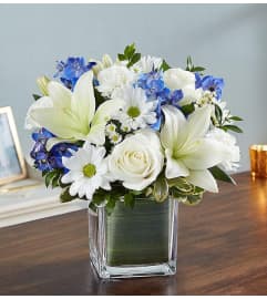 BLUE TEARS. An arrangement by J.D. Ballantine's Flowers and Gifts.