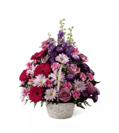 FTD's Pastel Peace™ Basket Arrangement. An arrangement by Roma James Gifts. FTD's Pastel Peace™ Basket Arrangement. An arrangement by Roma James Gifts.
