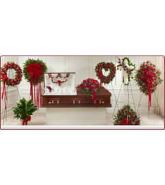 The Ultimate Package Sprays, Cross, Casket, Wreath, And More. An arrangement by Elegant Florist.
