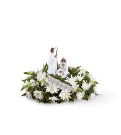 DaySpring® God's Gift of Love™ Centerpiece by FTD Flowers. An arrangement by Roma James Gifts.
