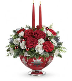 Silver And Joy Centerpiece 19. An arrangement by Shalimar Flower Shop.