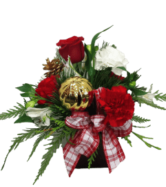 Home for Christmas Holiday. An arrangement by Flowers Plus.