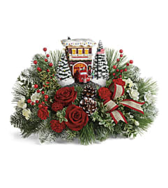 Thomas Kinkade's Fire Station 19. An arrangement by K1 Floral Studio.