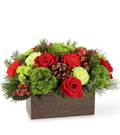 Christmas Cabin Box. An arrangement by Fletcher Heights Florist.