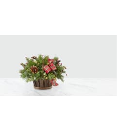WINTER GREENS BASKET. An arrangement by J.D. Ballantine's Flowers and Gifts.