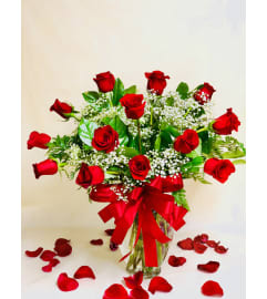 Premium Red Dozen Roses. An arrangement by Butterflies Flower Shop.