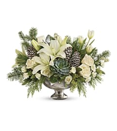 Winter In The Wild Centerpiece. An arrangement by Brickell Exclusive Blooms.
