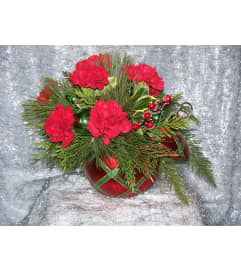 Holiday Christmas ornament. An arrangement by Country Garden Floral Boutique.