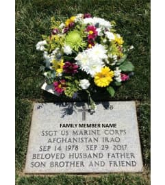 Florist Choice for RNC Graveside Marker Flat Spray. An arrangement by Ricky's Flowers and More.