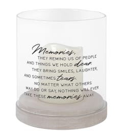 memories Glass Hurricane. An arrangement by Novak's Flower Shoppe.