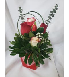 Red and White Cuteness. An arrangement by Jane's Floral Dreams.