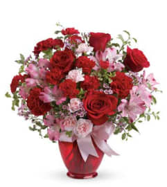 The Valentine Bliss Bouquet. An arrangement by Rennix Flowers.