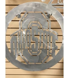 Metal Ohio State Logo. An arrangement by Rosie Day Floral.