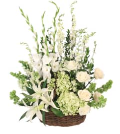 FSN-PEACEFUL ETERNITY BASKET. An arrangement by Erika's Flowers.