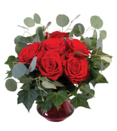 FSN-CRIMSON IVY ROSES. An arrangement by Erika's Flowers.