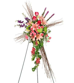 FSN-COMPASSIOATE CROSS. An arrangement by Erika's Flowers.