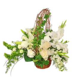 FSN-SERENITY FLOWER BASKET. An arrangement by Erika's Flowers.