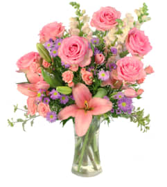 FSN-ROSE'S BLUSH. An arrangement by Erika's Flowers.