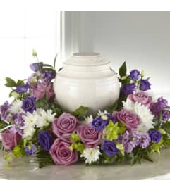 FTD Blooming Sympathy Cremation Adornment. An arrangement by Blossoms On The Trail.