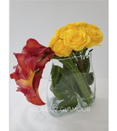 Yellow Rose And Calla Lilies. An arrangement by Brickell Exclusive Blooms.