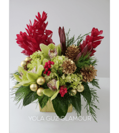 Luxurious Tropical Christmas. An arrangement by Brickell Exclusive Blooms.