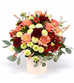 Hot Blush Arrangement. An arrangement by Cambridge Flowers and Co.