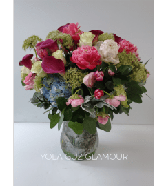 Passion Mixed Vase. An arrangement by Brickell Exclusive Blooms.