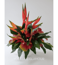 Anthurium and Heliconia Exotica. An arrangement by Brickell Exclusive Blooms.