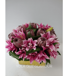 Proteas and Lilies. An arrangement by Brickell Exclusive Blooms.