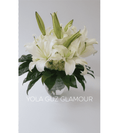White Lilies And Hydrangeas. An arrangement by Brickell Exclusive Blooms.