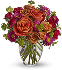 Sweet and Cheerful. An arrangement by Farmside Florist.